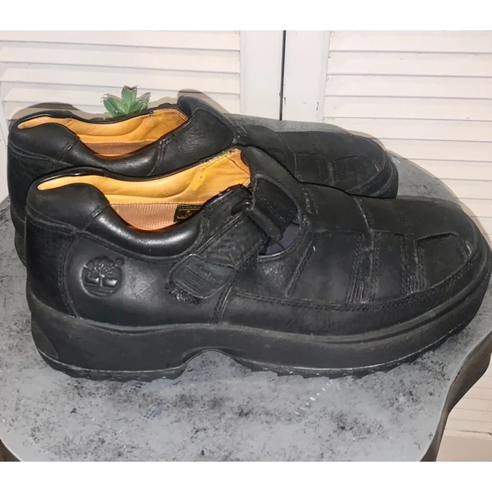 Timberland Altamont Fisherman leather sandals for Men in black 10 1/2
